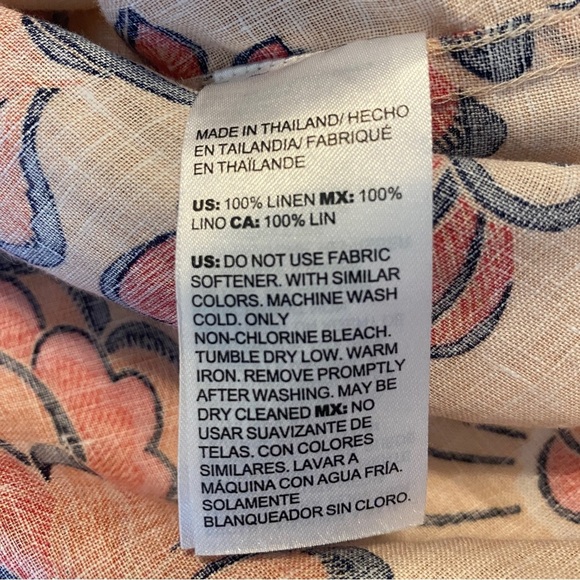 Chicos Floral Print Linen 3/4 Sleeve Blouse - Picture 5 of 5